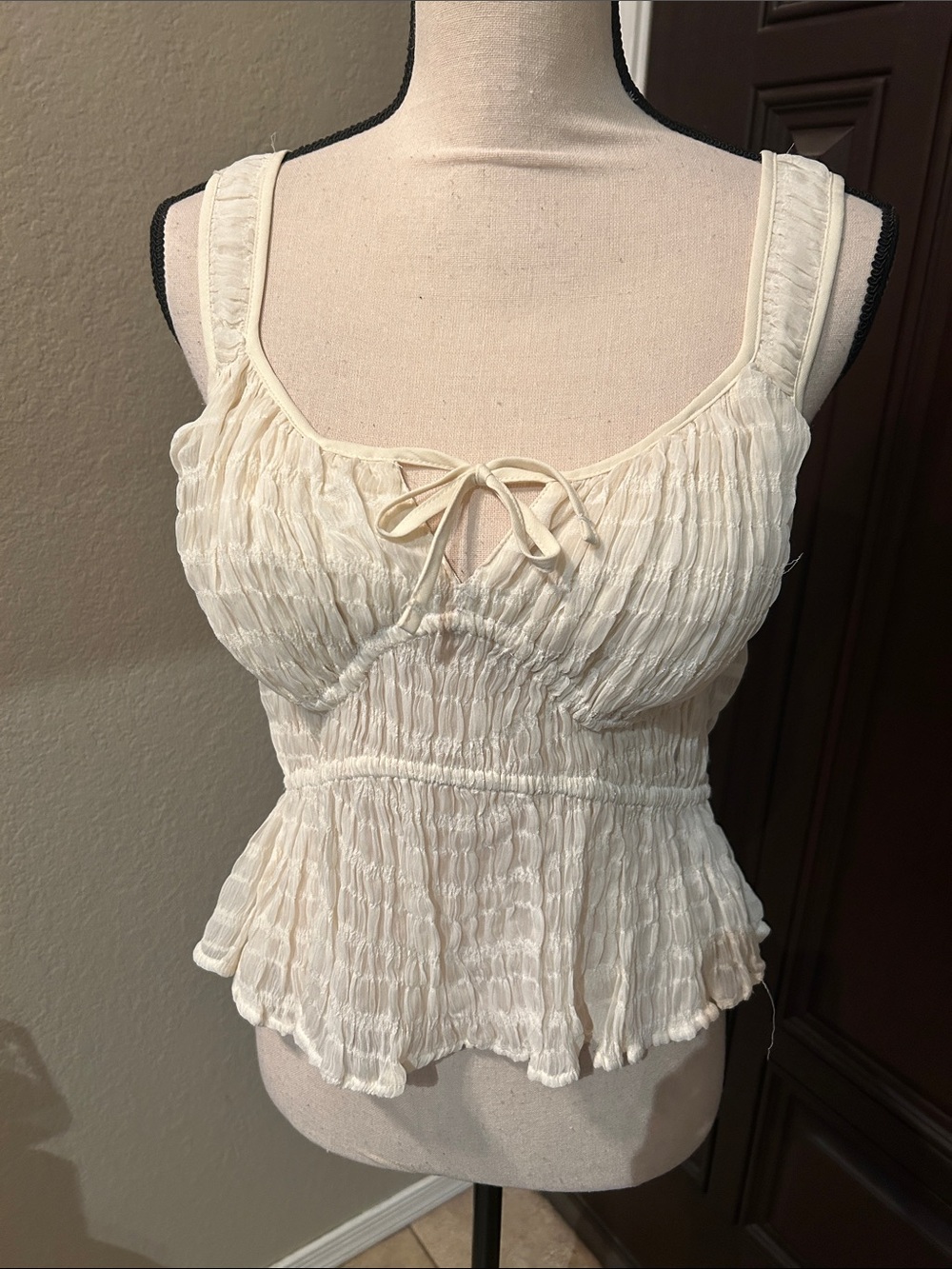 Future Collective Cream Rouged Bodice Tank